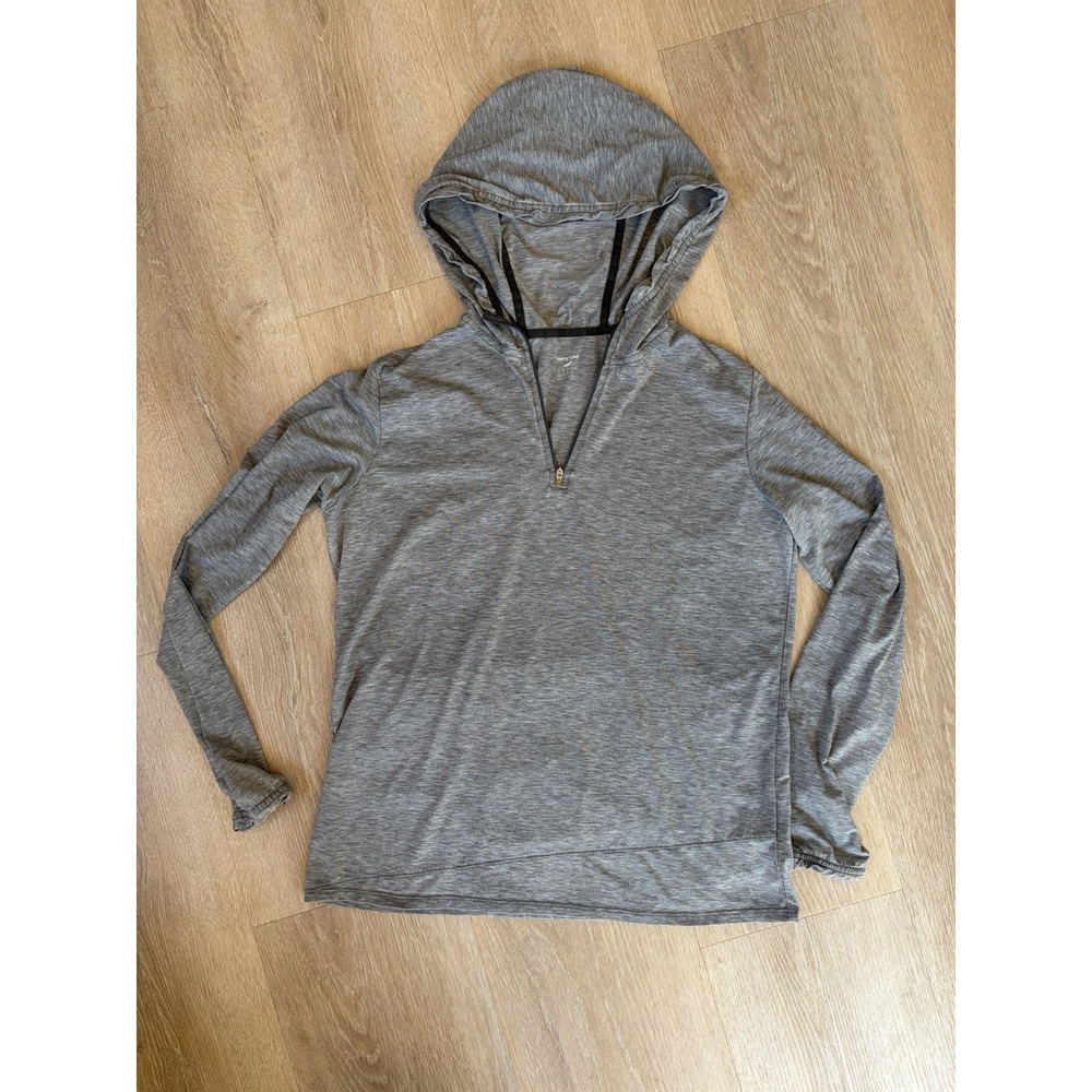 Horny Toad Toad&Co Women's Large Lightweight Hooded Quarter Zip Pullover Gray